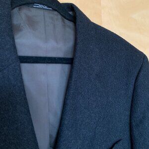 ALFANI Cashmere Sport Coat Mens 42R Blazer 3 Button Jacket Casual Charcoal VIDEO